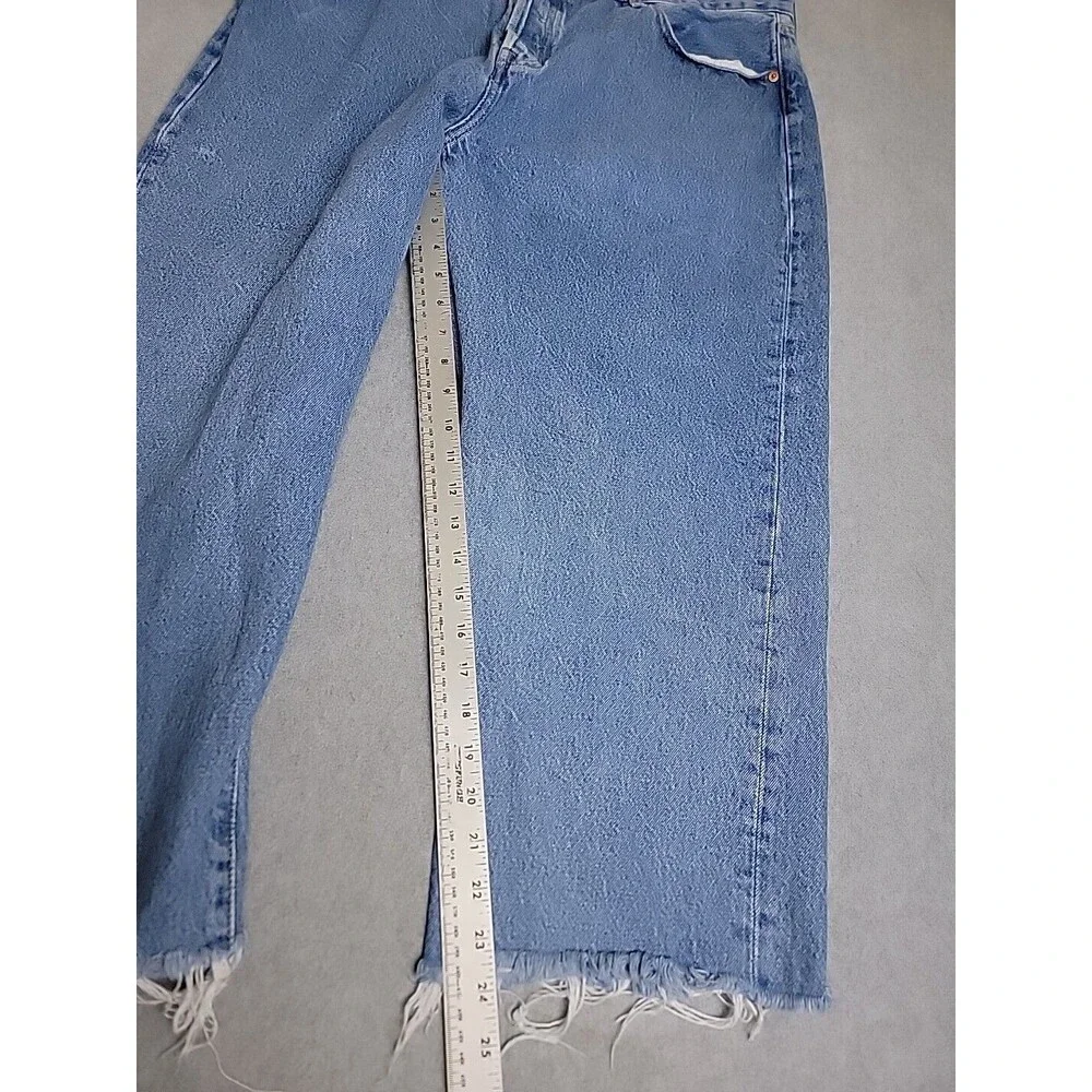 Levis 501 Jeans Womens 18P Short 40x24‎ Blue Button Fly Cotton Frayed Distressed